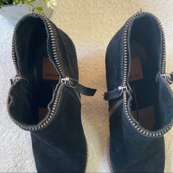 DOLCE VITA JANA BLACK SUEDE BOOTIES SIZE 7.5 - Picture 5 of 10